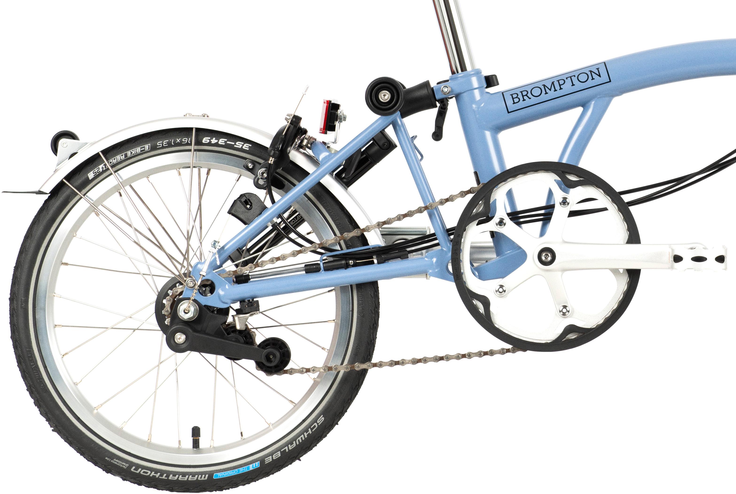 Ex-Display Brompton C Line Utility Mid Handlebar Folding Bike, Cloud Blue - 16" Wheel