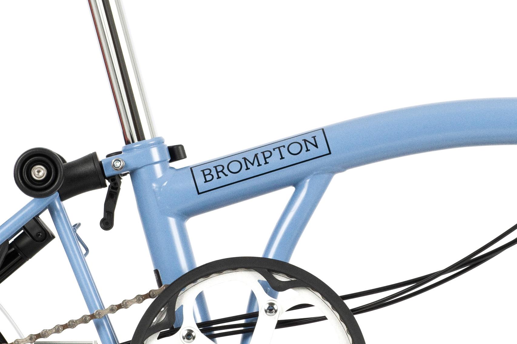 Ex-Display Brompton C Line Utility Mid Handlebar Folding Bike, Cloud Blue - 16" Wheel