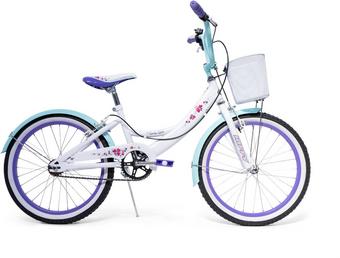 Purple and white store bike