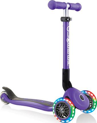 Globber Junior Foldable Lights Kids Scooter - Violet