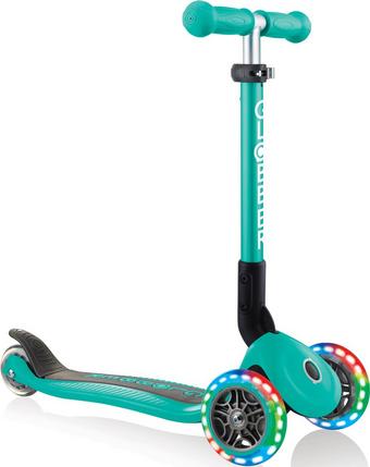 Globber Junior Foldable Lights Kids Scooter Emerald Halfords UK