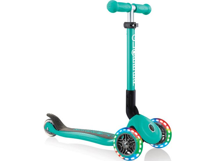 Globber Junior Foldable Lights Kids Scooter - Emerald