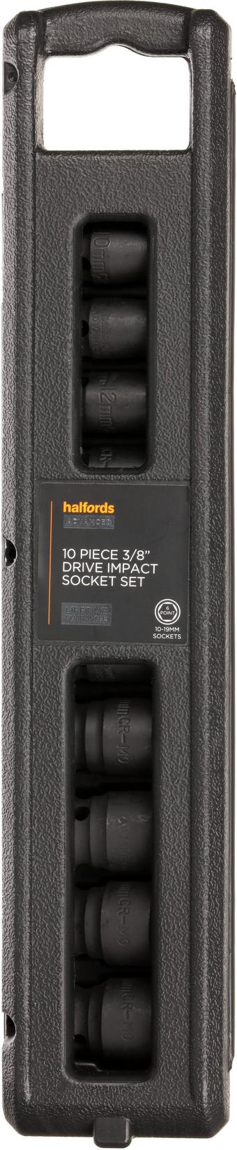 Halfords Advanced 10 Piece 3/8” Drive Impact Socket Rail Set