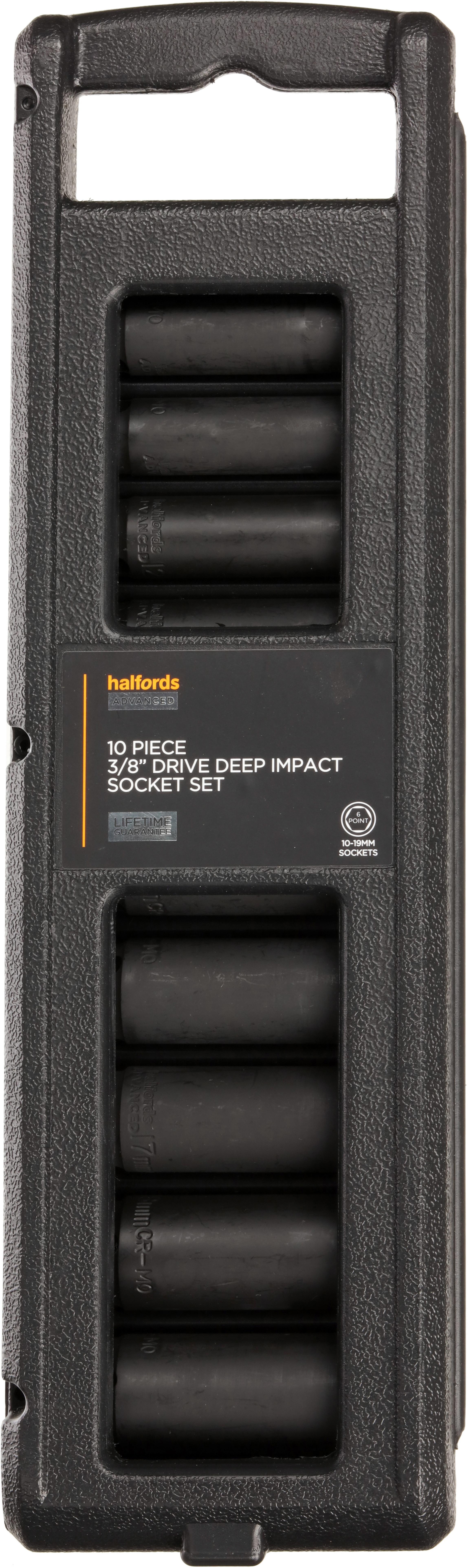 Halfords Advanced 10 Piece 3/8” Drive Impact Deep Socket Rail Set  Halfords UK