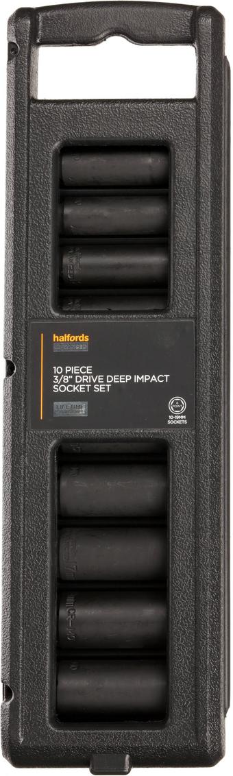 Halfords Advanced 10 Piece 3/8” Drive Impact Deep Socket Rail Set