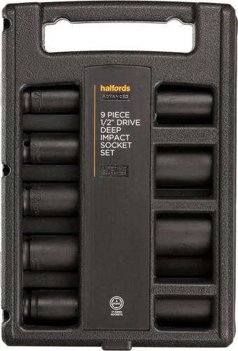 Halfords Advanced 9 Piece 1/2” Drive Impact Deep Socket Set