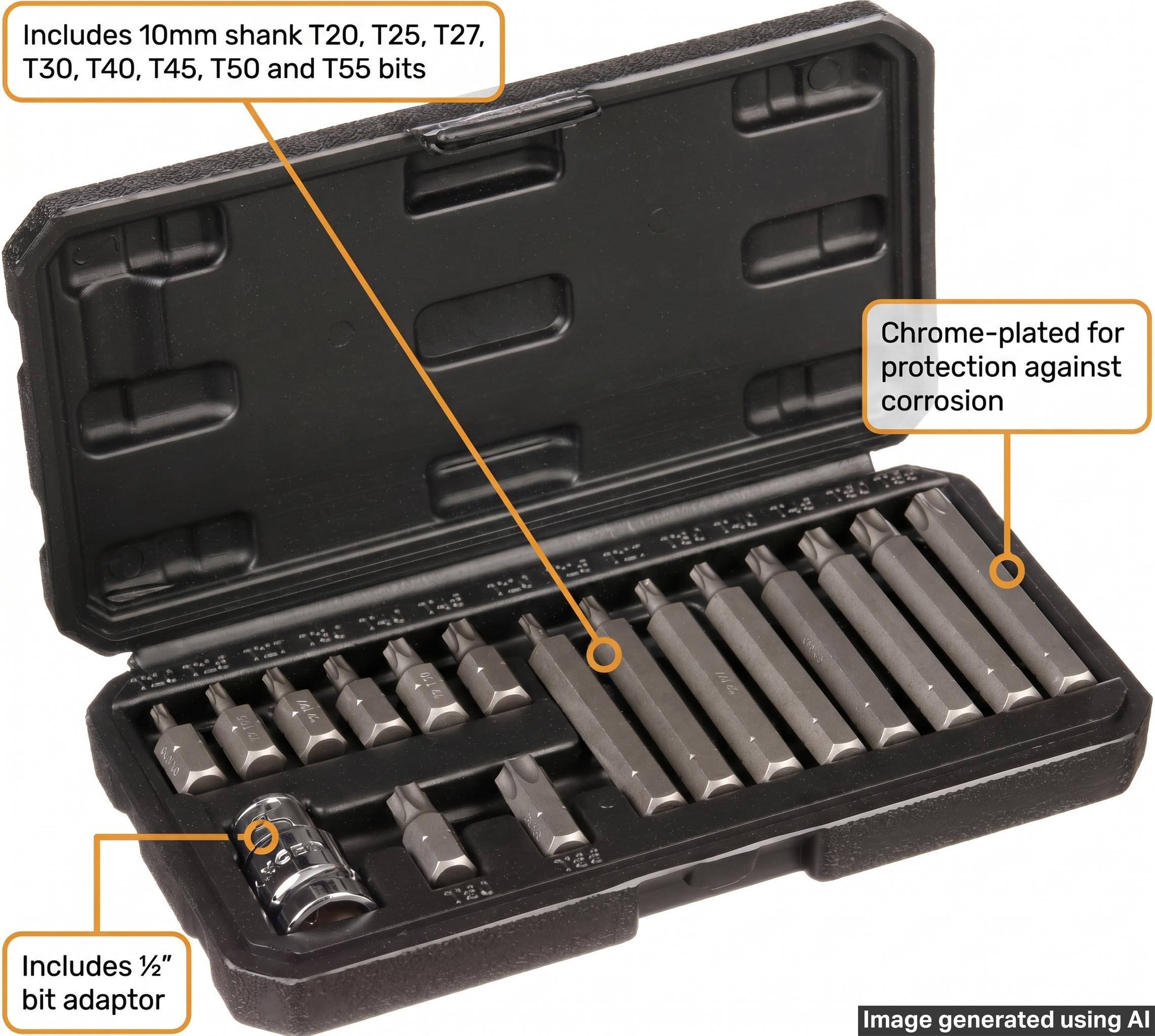 Halfords Advanced 17 Piece Torx Bit Set