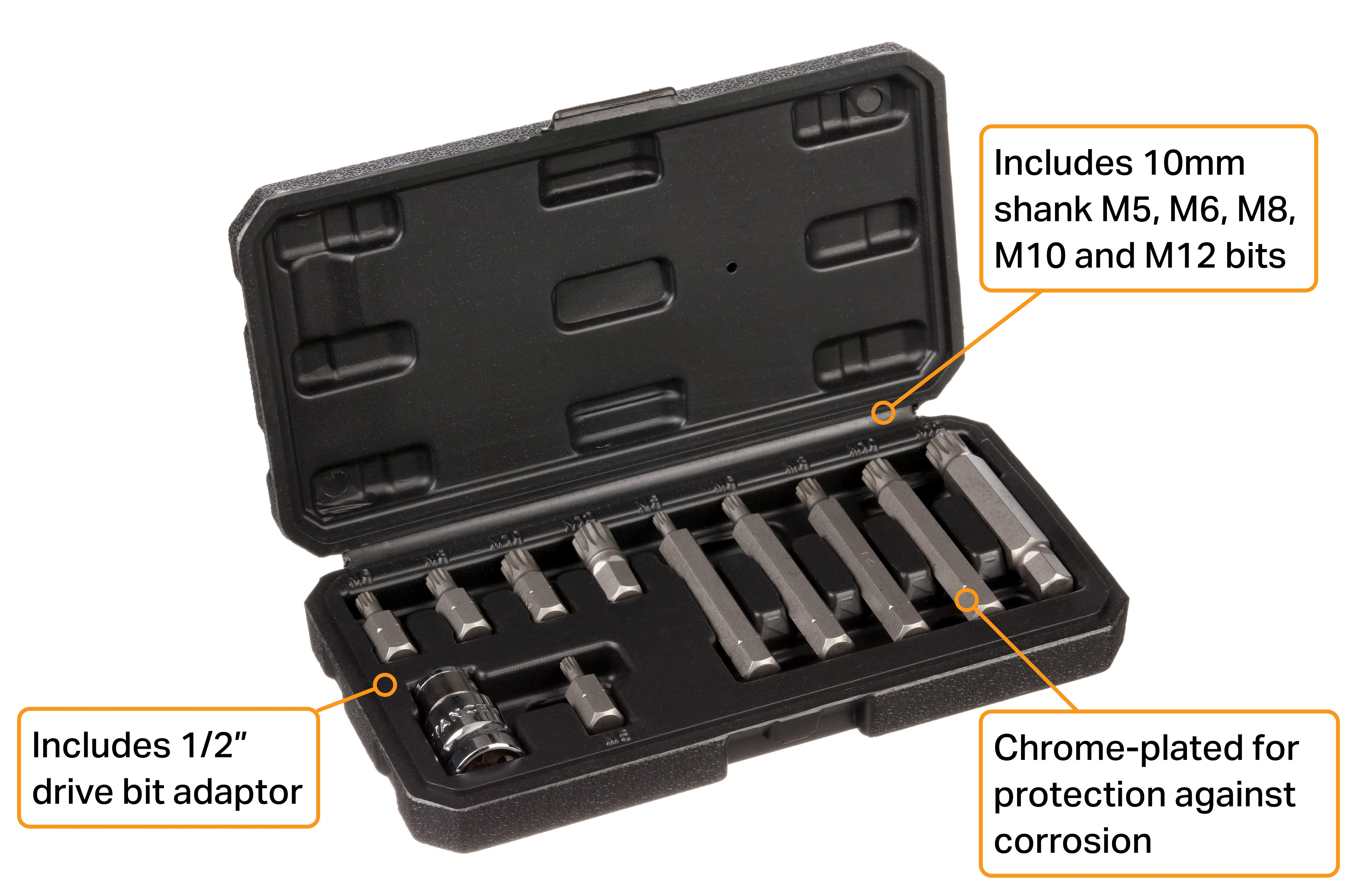 Halfords Advanced 11 Piece Spline Bit Set
