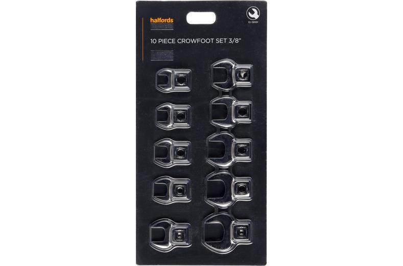 Halfords Advanced 10 Piece 3/8” Drive Crowfoot Set Halfords Advanced 10 Piece 3/8” Drive Crowfoot Set