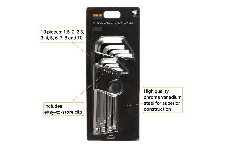 Halfords Advanced 10 Piece Ball End Hex Key Set Halfords Advanced 10 Piece Ball End Hex Key Set