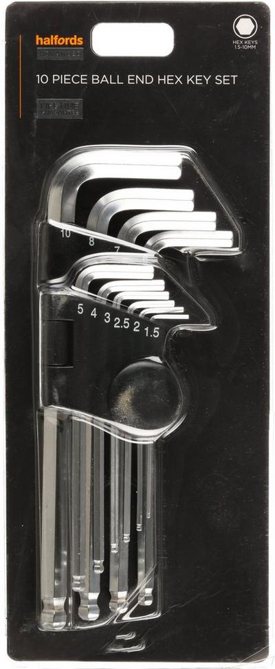 Halfords Advanced 10 Piece Ball End Hex Key Set Halfords Advanced 10 Piece Ball End Hex Key Set