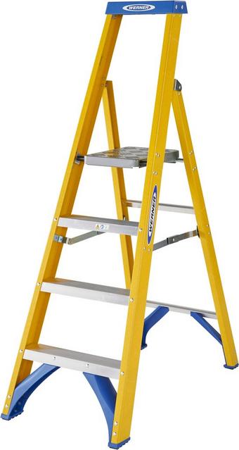 Werner Fibreglass Platform Stepladder 4 Tread