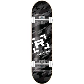 Black 8" Rampage Camo Complete Skateboard 