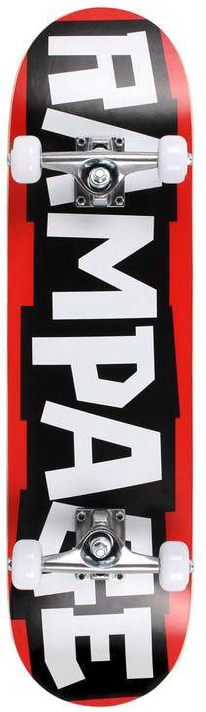 Rampage Block Logo Skateboard - Red/Black