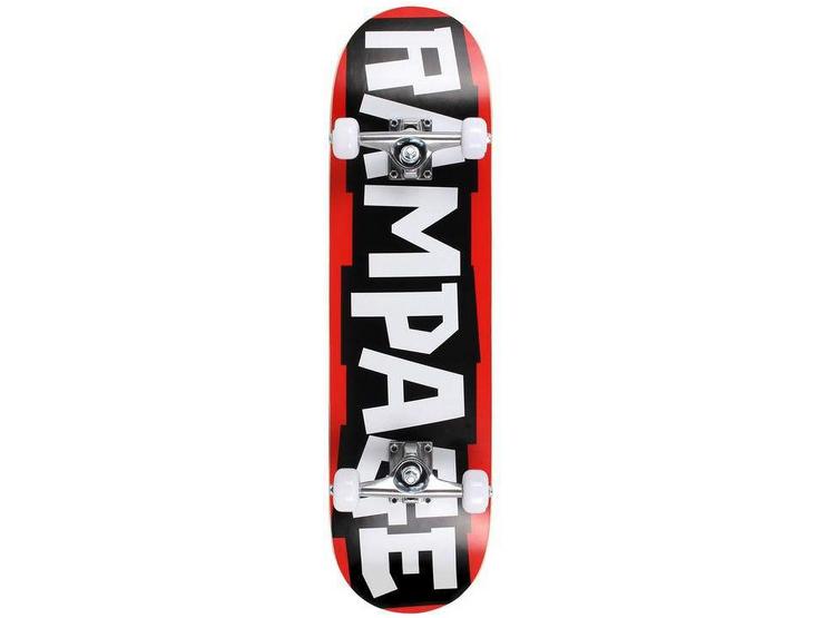 Rampage Block Logo Skateboard - Red/Black