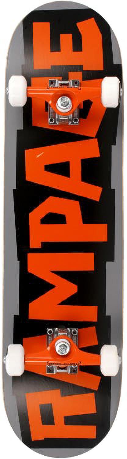 Rampage Block Logo Skateboard - Orange/Black