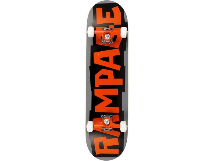Rampage Block Logo Skateboard - Orange/Black