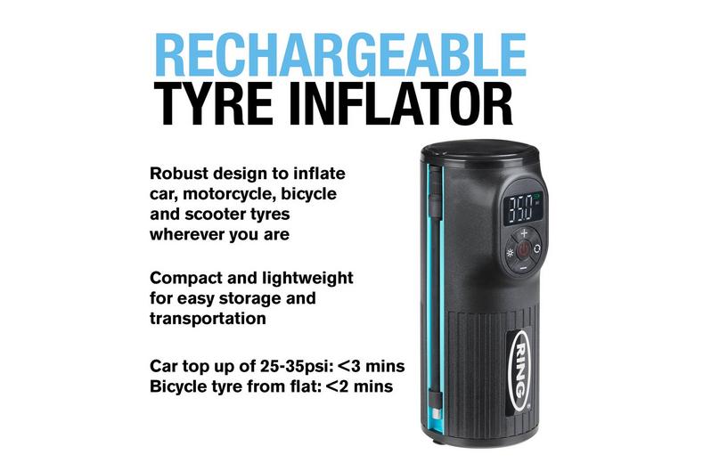 Ring RTC2000 Cordless Handheld Rechargeable Tyre Inflator Ring RTC2000 Cordless Handheld Rechargeable Tyre Inflator