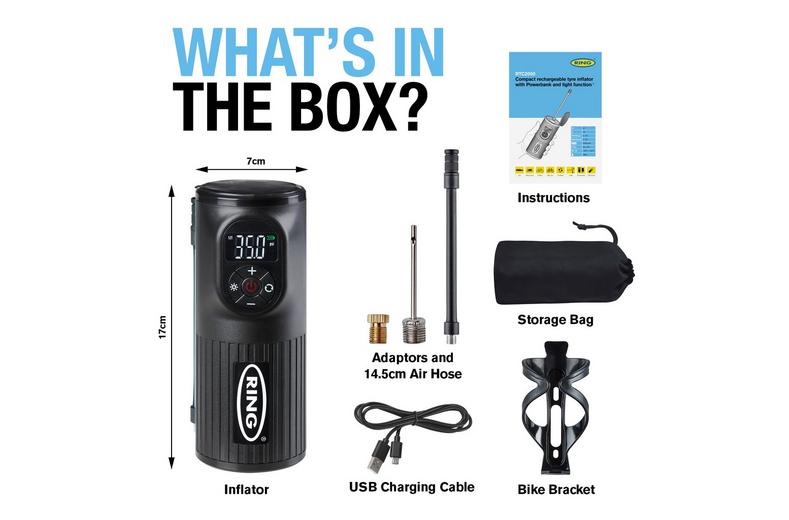 Ring RTC2000 Cordless Handheld Rechargeable Tyre Inflator Ring RTC2000 Cordless Handheld Rechargeable Tyre Inflator