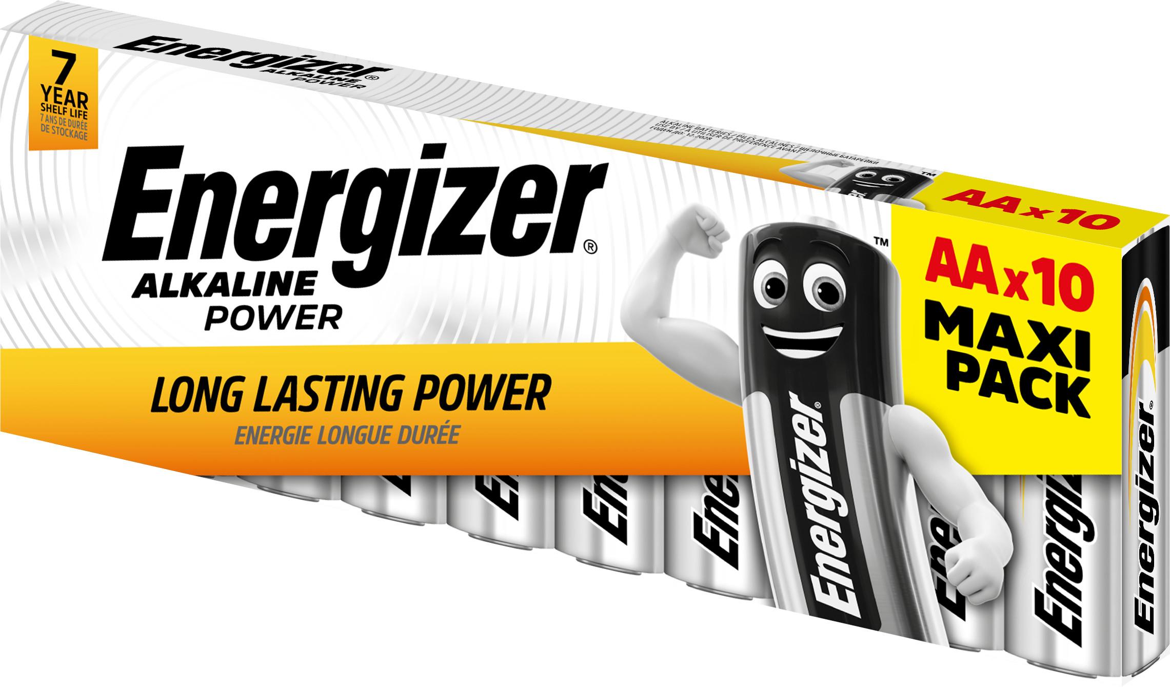 Energizer Alkaline Power AA Batteries, 10 Pack Halfords UK