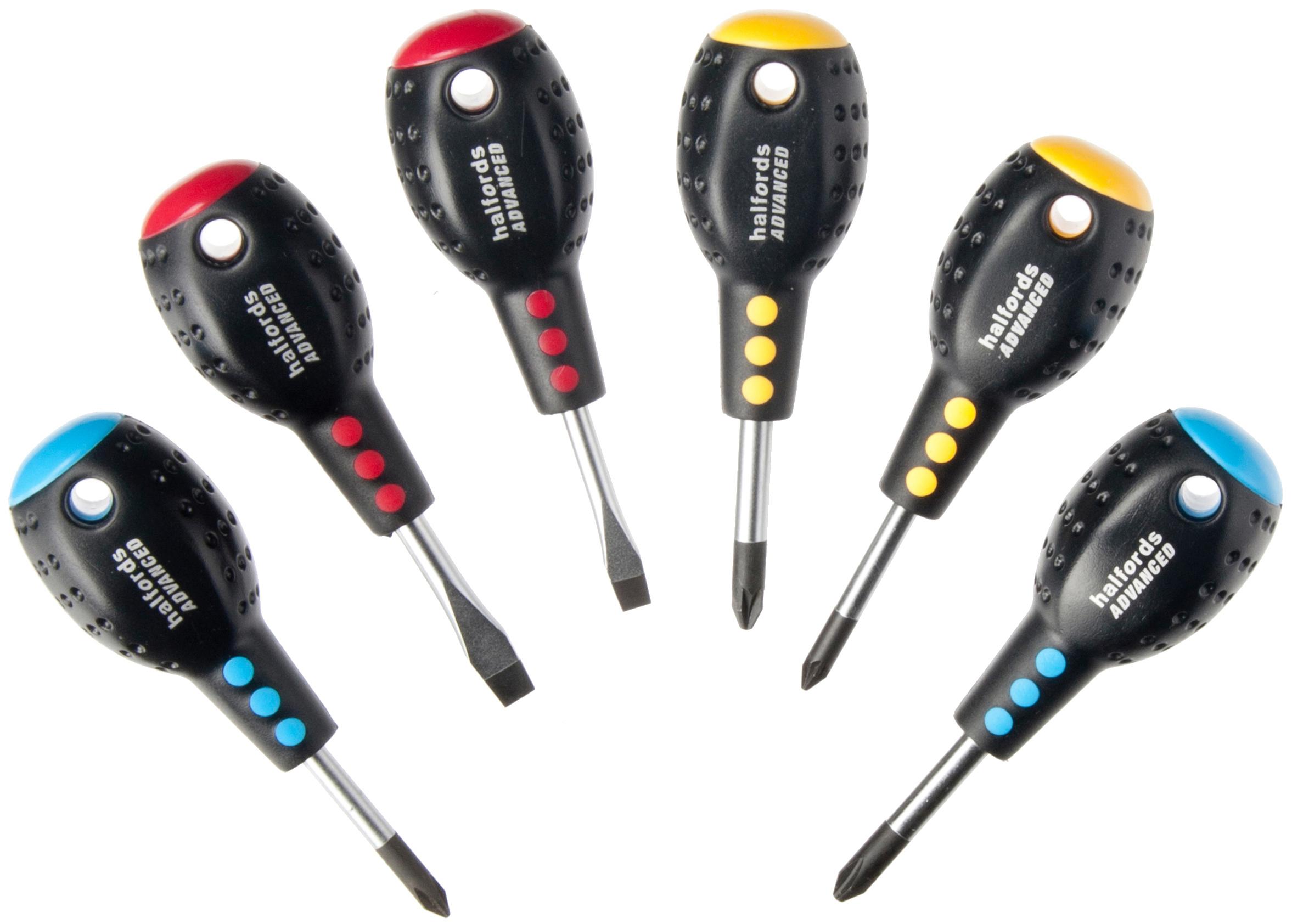 Halfords Advanced 6 Piece Stubby Screwdriver Set