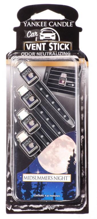 Yankee Candle Car Air Freshener Midsummer's Night Vent Sticks - Pack of 4