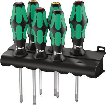 Wera Screwdriver set Kraftform Plus Lasertip and rack, 6 Pack