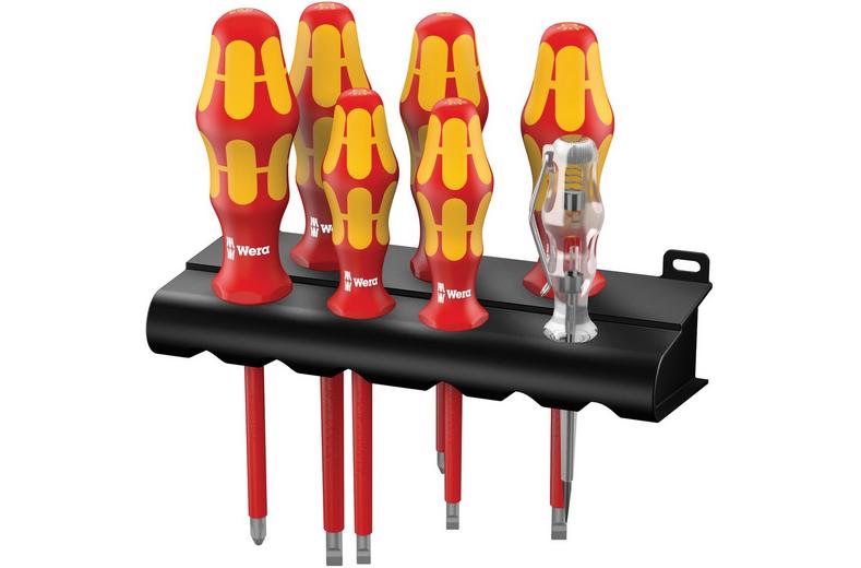 Wera Screwdriver Rack set Kraftform Plus Series 100 with single-pole phase tester, 7 pieces Wera Screwdriver Rack set Kraftform Plus Series 100 with single-pole phase tester, 7 pieces