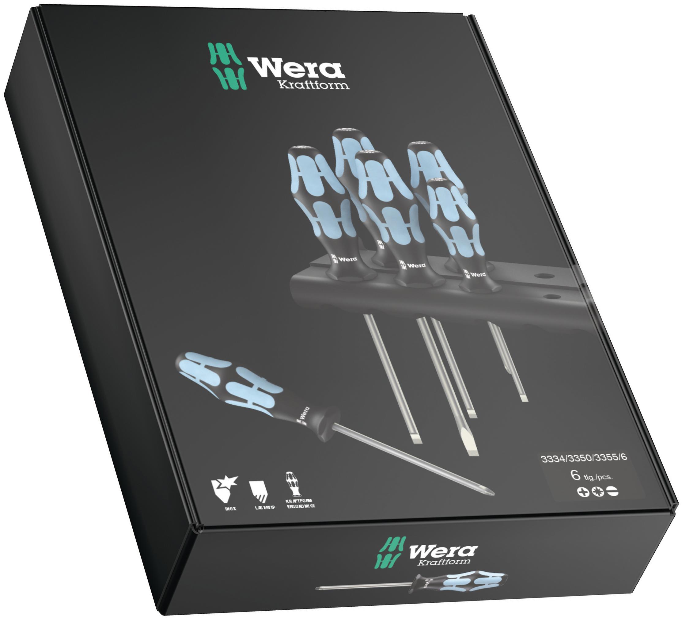 Stainless Steel Kraftform Plus Screwdriver set with rack, 6 pieces