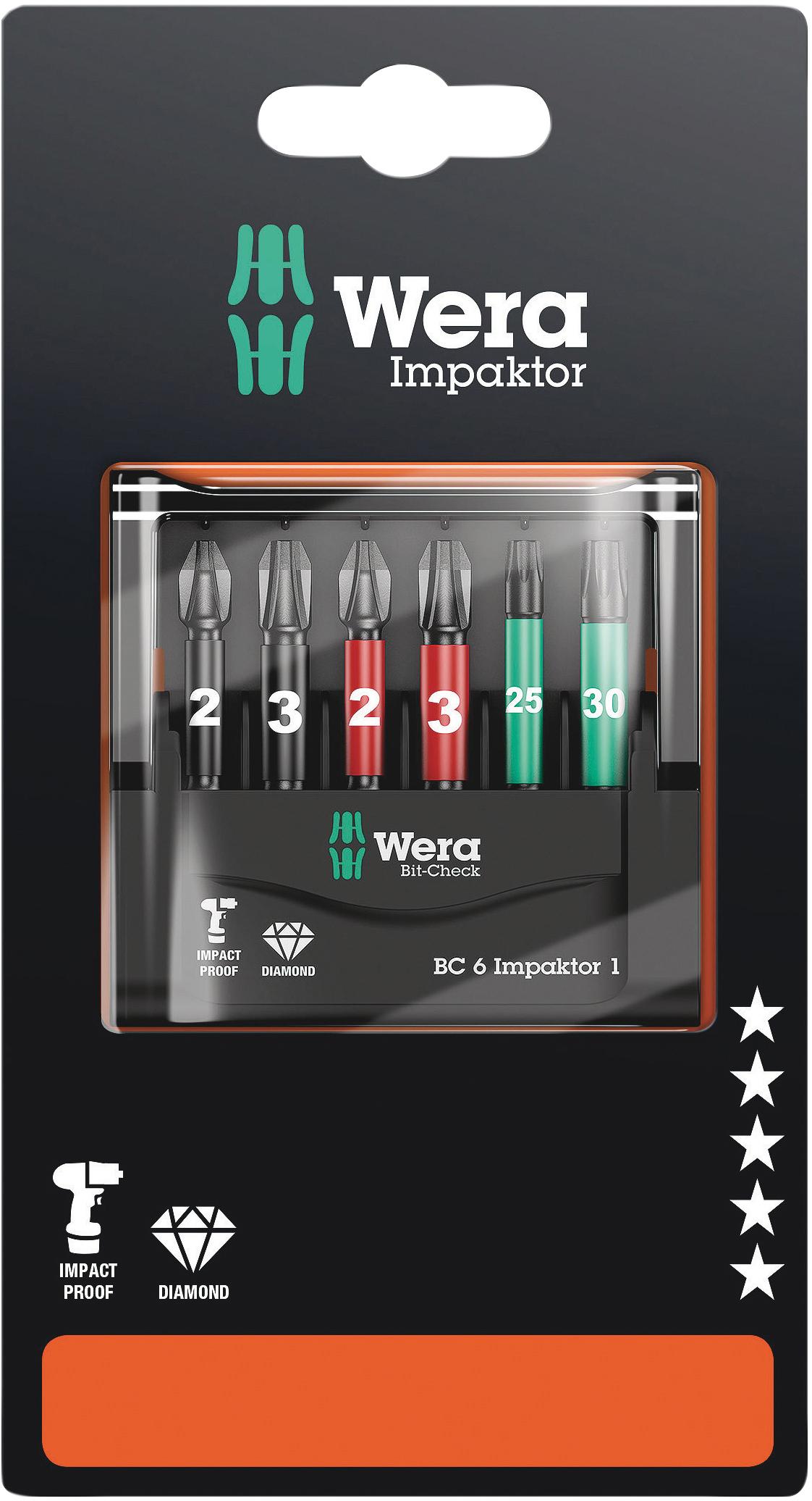 Wera Bit-Check 6 Impaktor 1 SB Set 6 Pieces