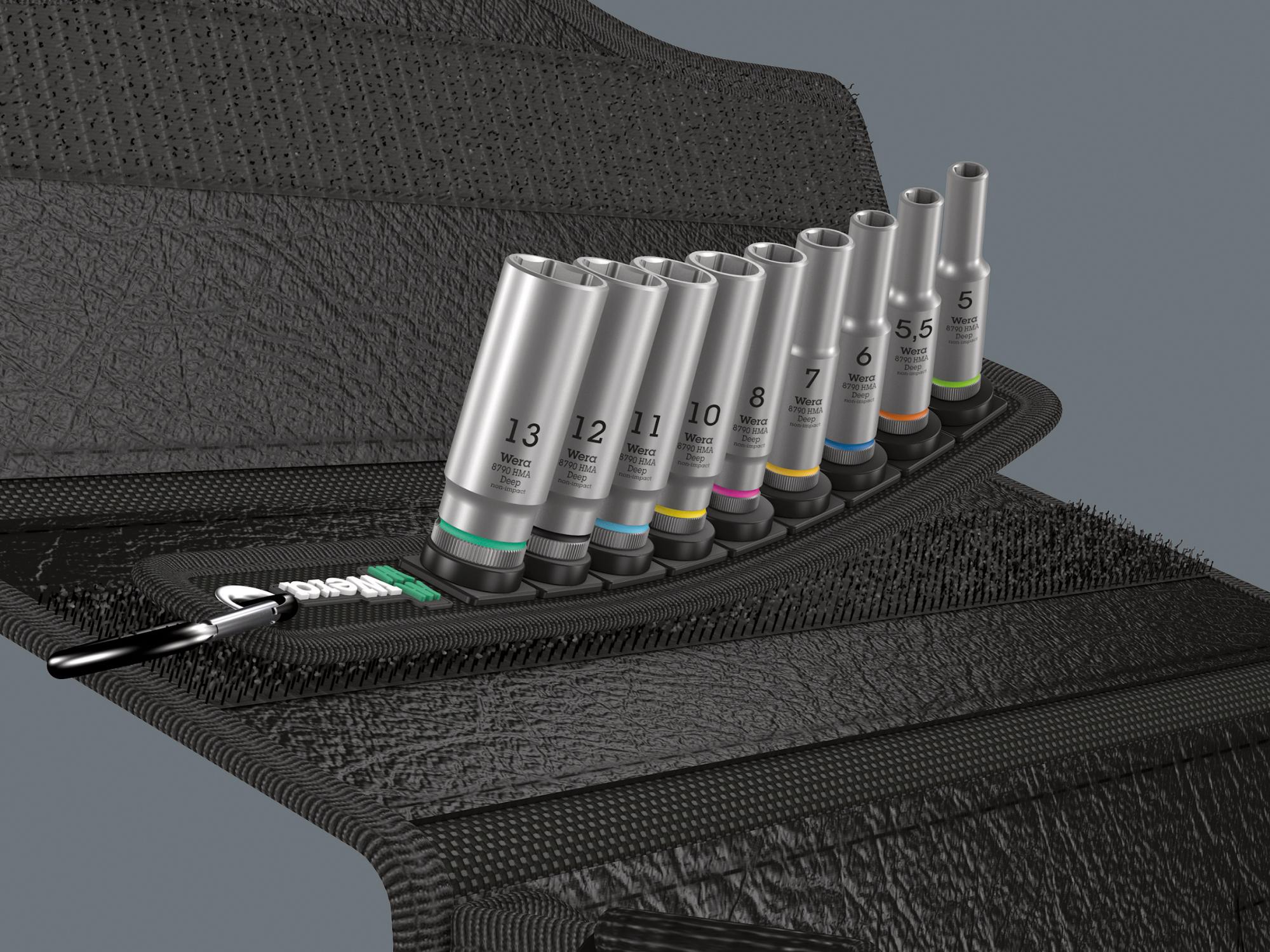 Wera Belt A Deep 1 socket set, 1/4" drive, 9 pieces