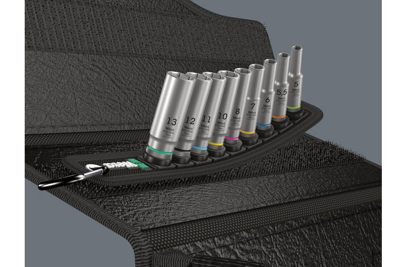 Wera Belt A Deep 1 socket set, 1/4" drive, 9 pieces Wera Belt A Deep 1 socket set, 1/4" drive, 9 pieces
