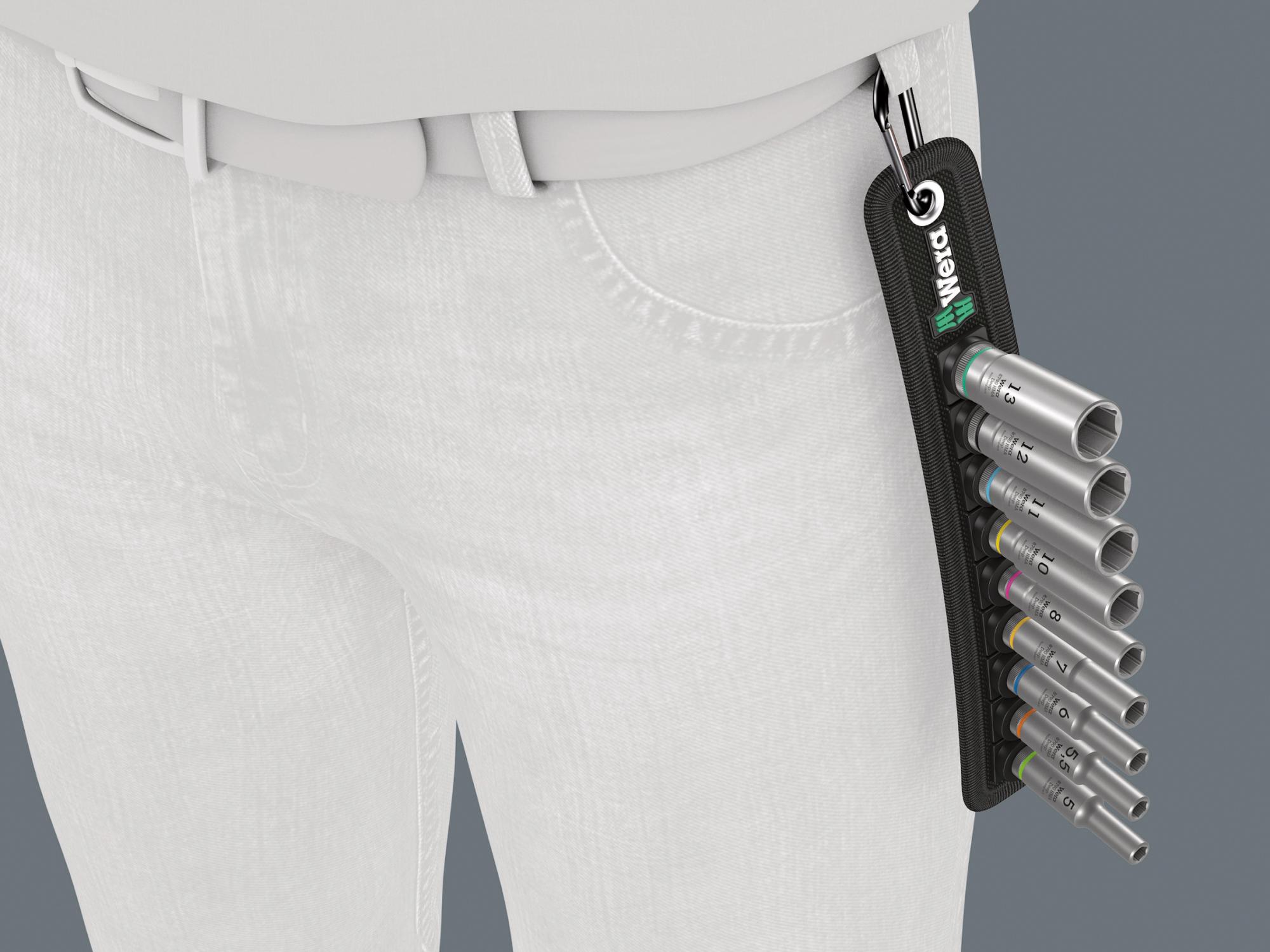 Wera Belt A Deep 1 socket set, 1/4" drive, 9 pieces