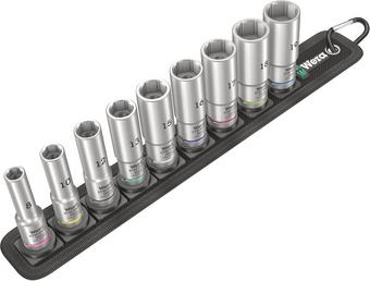 Wera Belt B Deep 1 socket set, 3/8" drive, 9 pieces