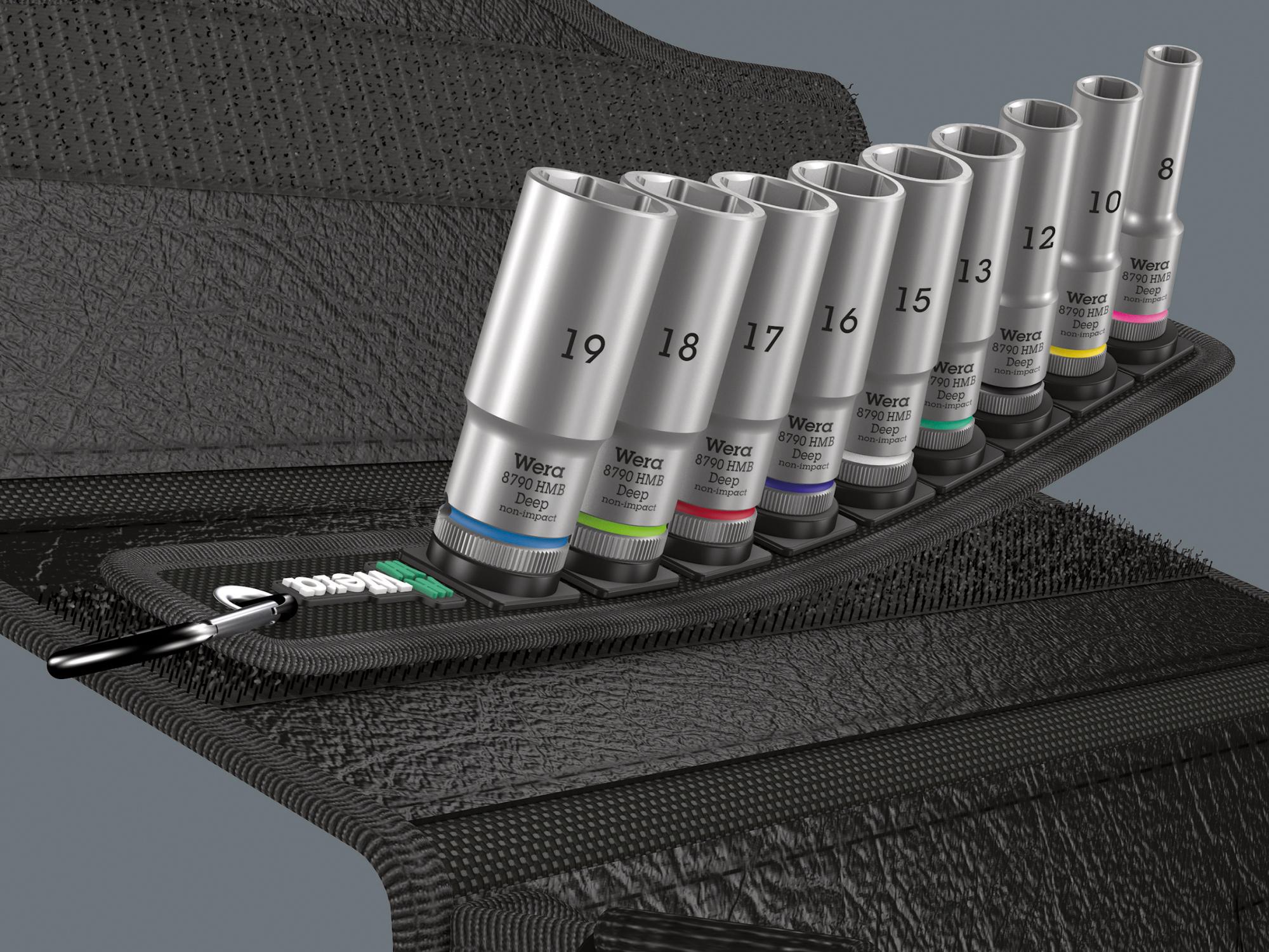 Wera Belt B Deep 1 socket set, 3/8" drive, 9 pieces