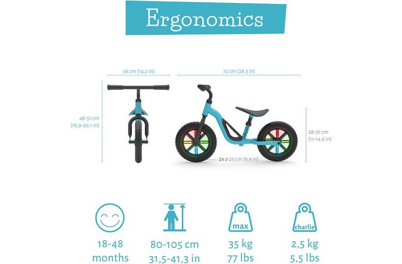 Chillafish Charlie Glow Balance Bike, Sky Blue - 10" Wheel Chillafish Charlie Glow Balance Bike, Sky Blue - 10" Wheel
