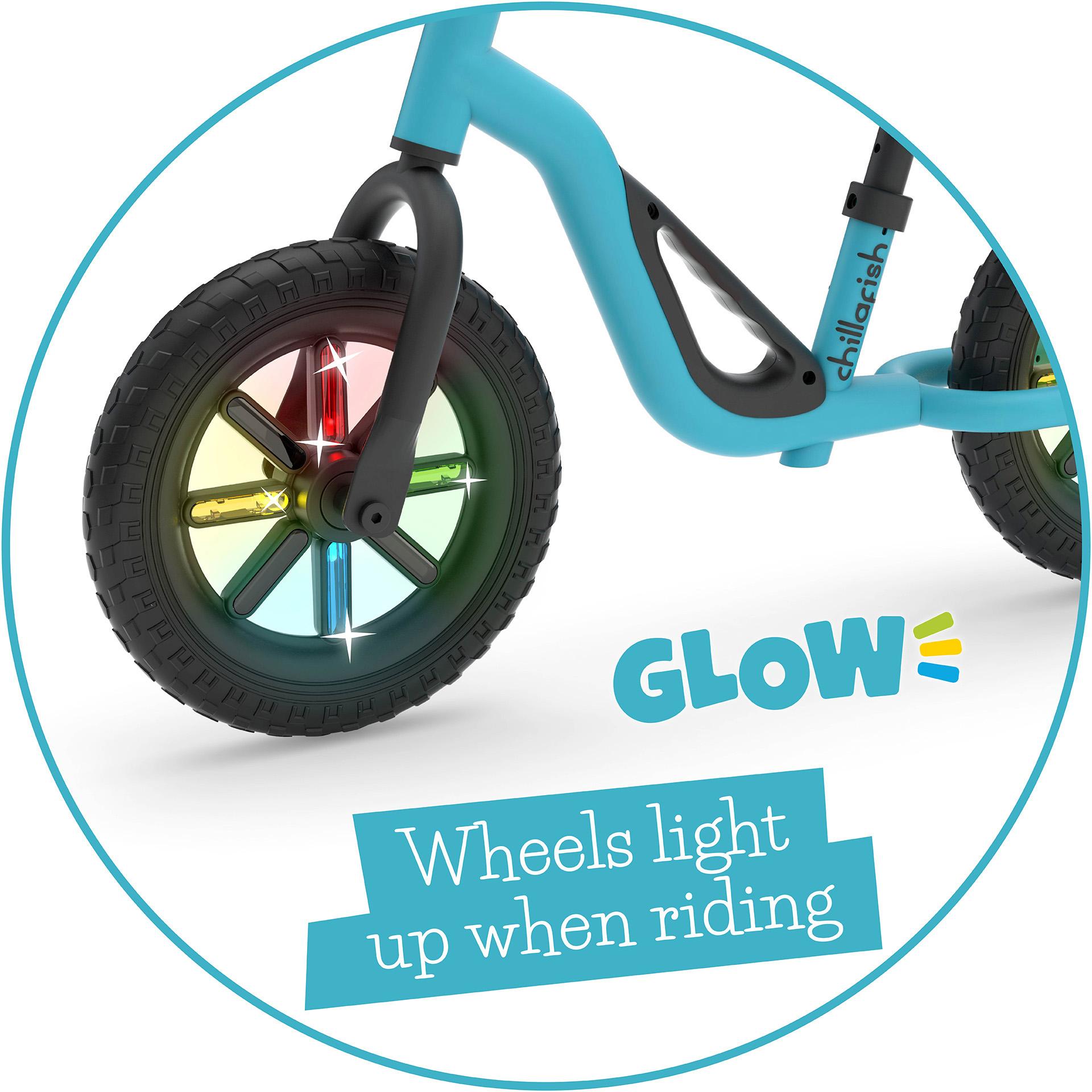 Chillafish Charlie Glow Balance Bike, Sky Blue - 10" Wheel