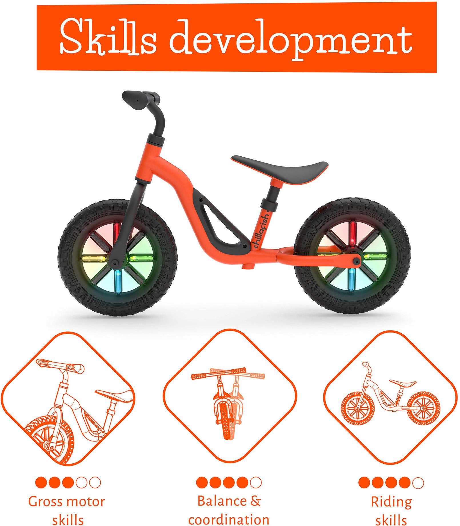 Chillafish Charlie Glow Balance Bike - 10" Wheel - Orange
