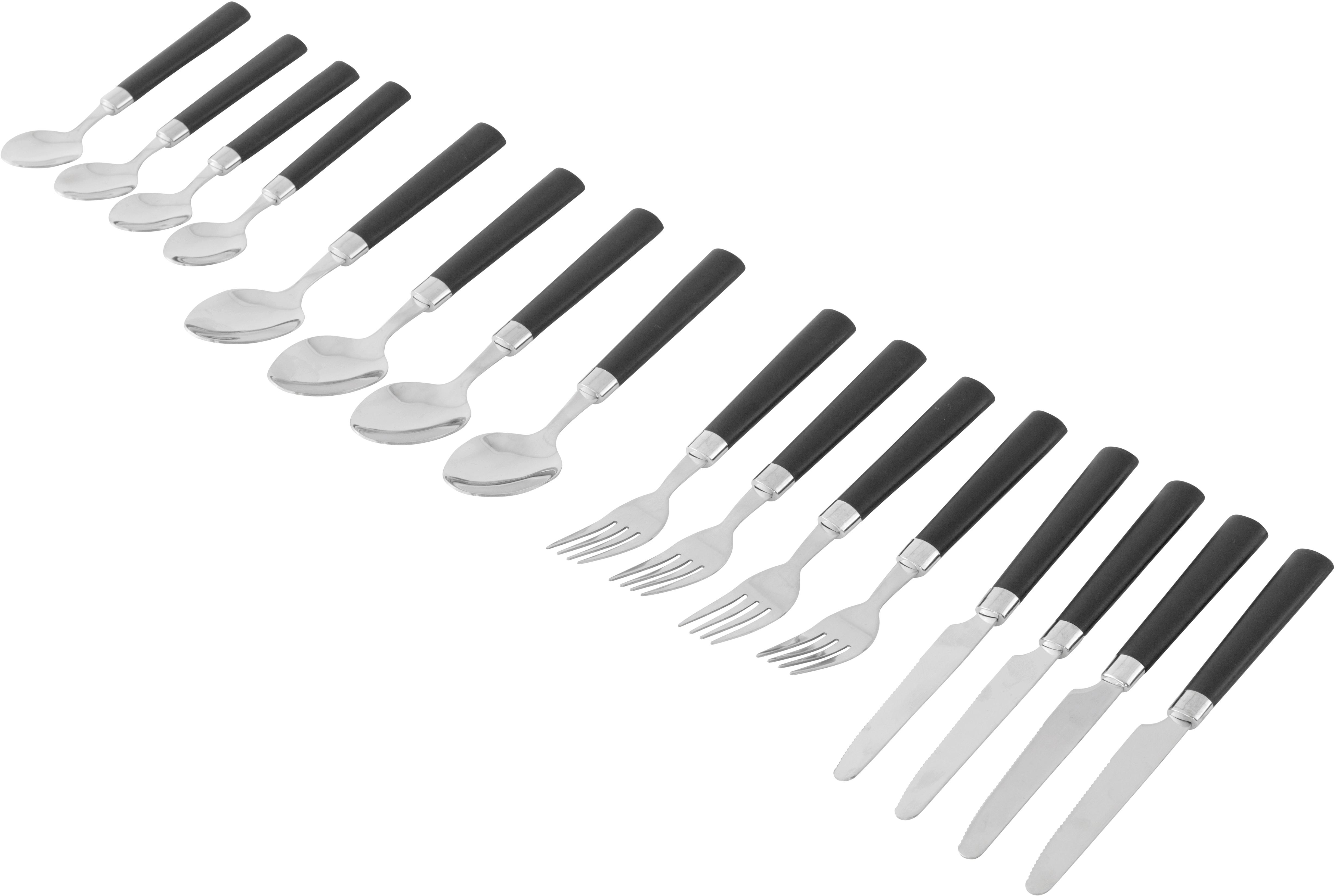 Outwell 4 Person Cutlery set with Pouch - Black