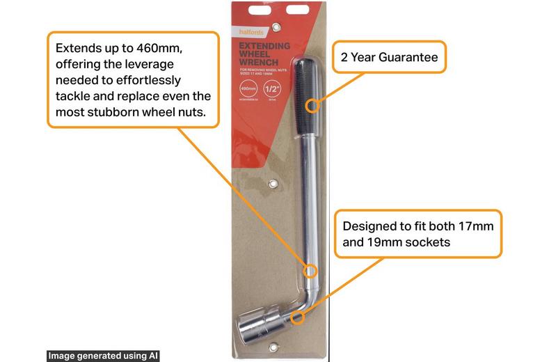 Halfords Extending Wheel Nut Wrench Halfords Extending Wheel Nut Wrench