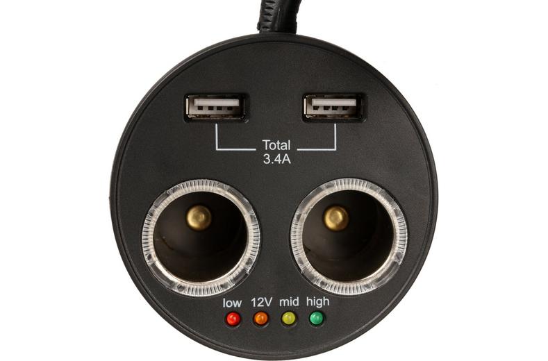 2× 12V Power Sockets with 2 x USB 2× 12V Power Sockets with 2 x USB