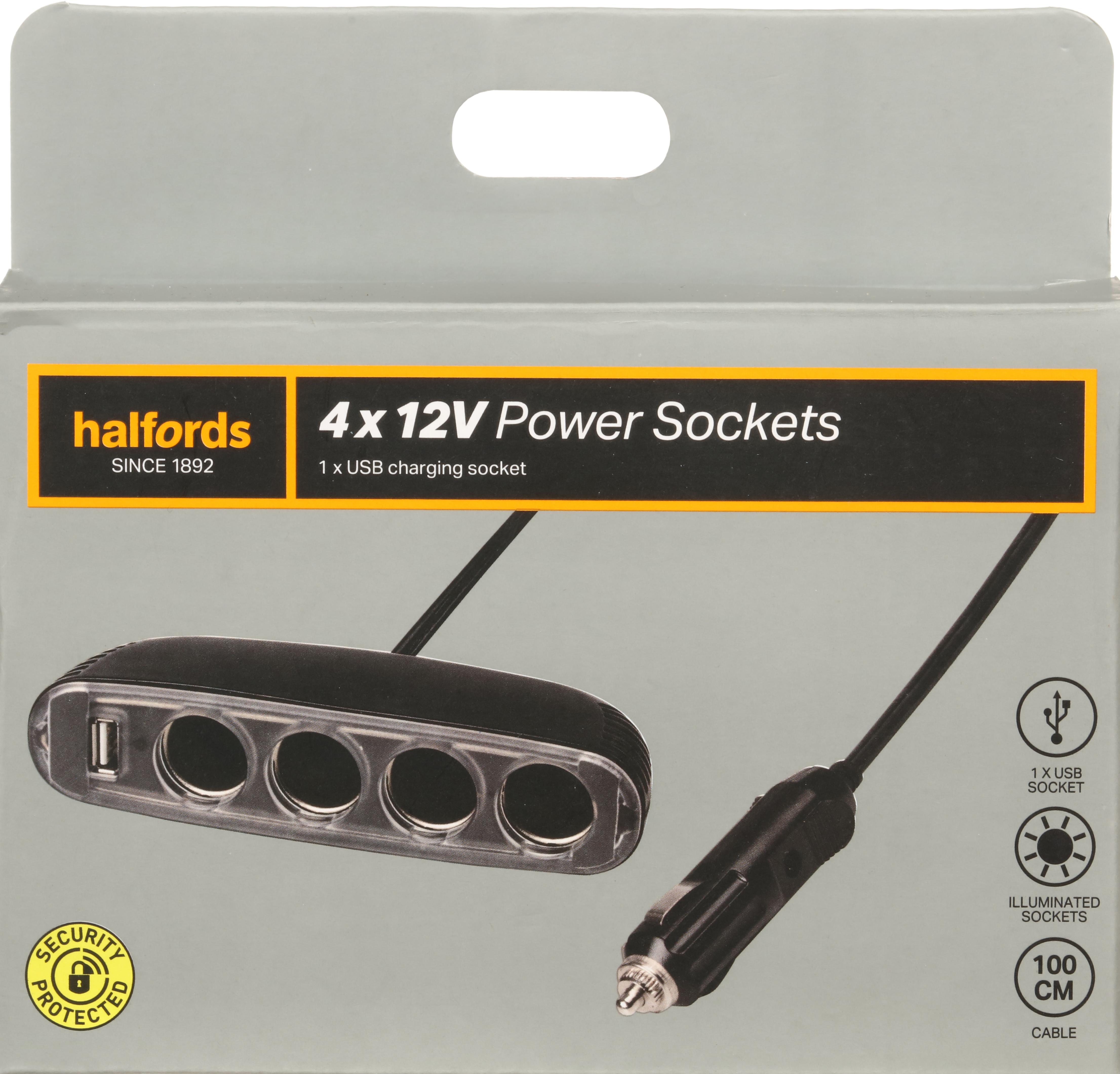 4 x 12V Power Sockets + 1 x USB