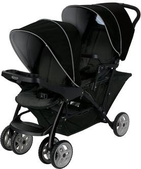 Graco Stadium Duo Tandem Pushchair Black Grey Halfords UK