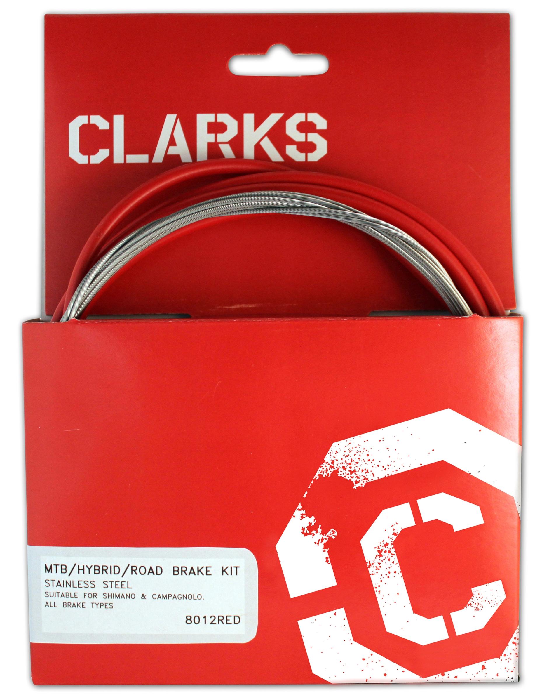 Clarks Stainless Steel Universal Front And Rear Brake Cable Kit - Red