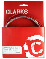 Halfords Clarks Stainless Steel Universal Front And Rear Brake Cable Kit - Red
