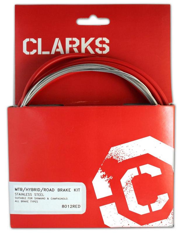 Halfords Clarks Stainless Steel Universal Front And Rear Brake Cable Kit - Red | Extra 8% off for BC Members