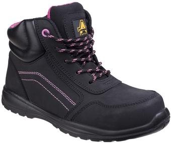 Ambler Lydia Safety Boot with Zip - Black