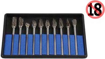 Laser Tungsten Carbide Burr Set 10Pc