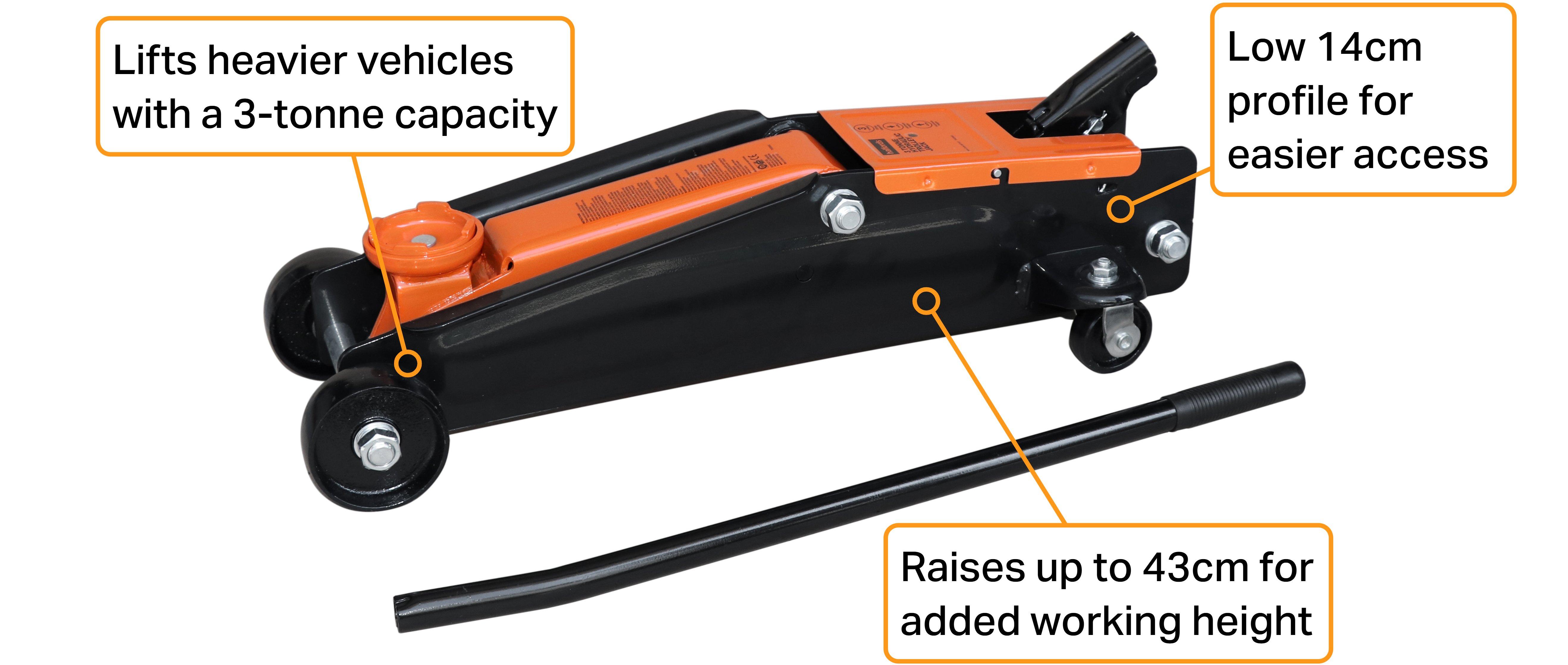 Halfords 3 Tonne Hydraulic Trolley Jack