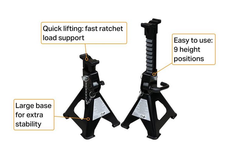 Halfords Advanced 3 Tonne Ratchet Axle Stands Halfords Advanced 3 Tonne Ratchet Axle Stands